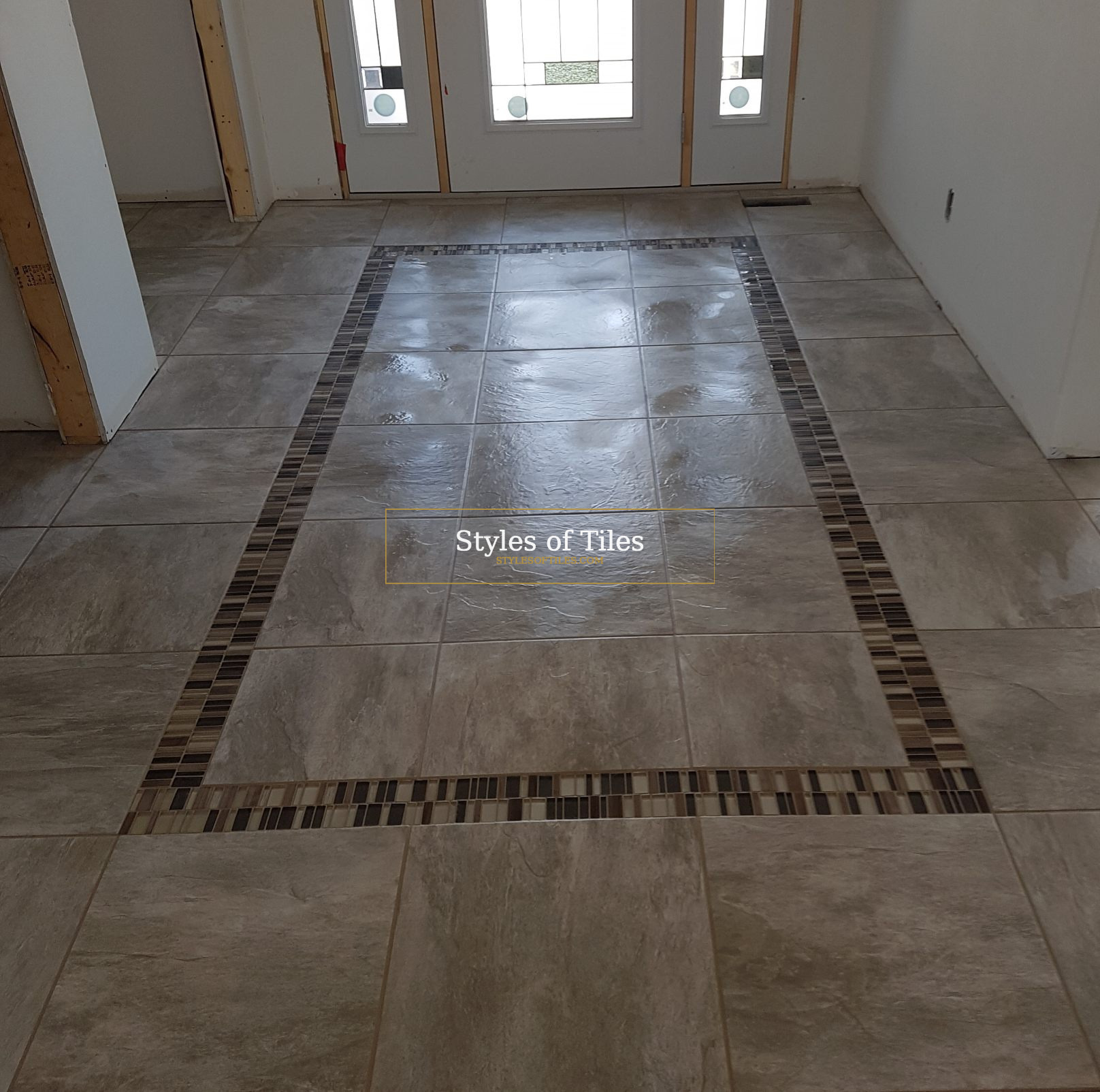 Porcelain tile floor renovation Haldimand County Ontario