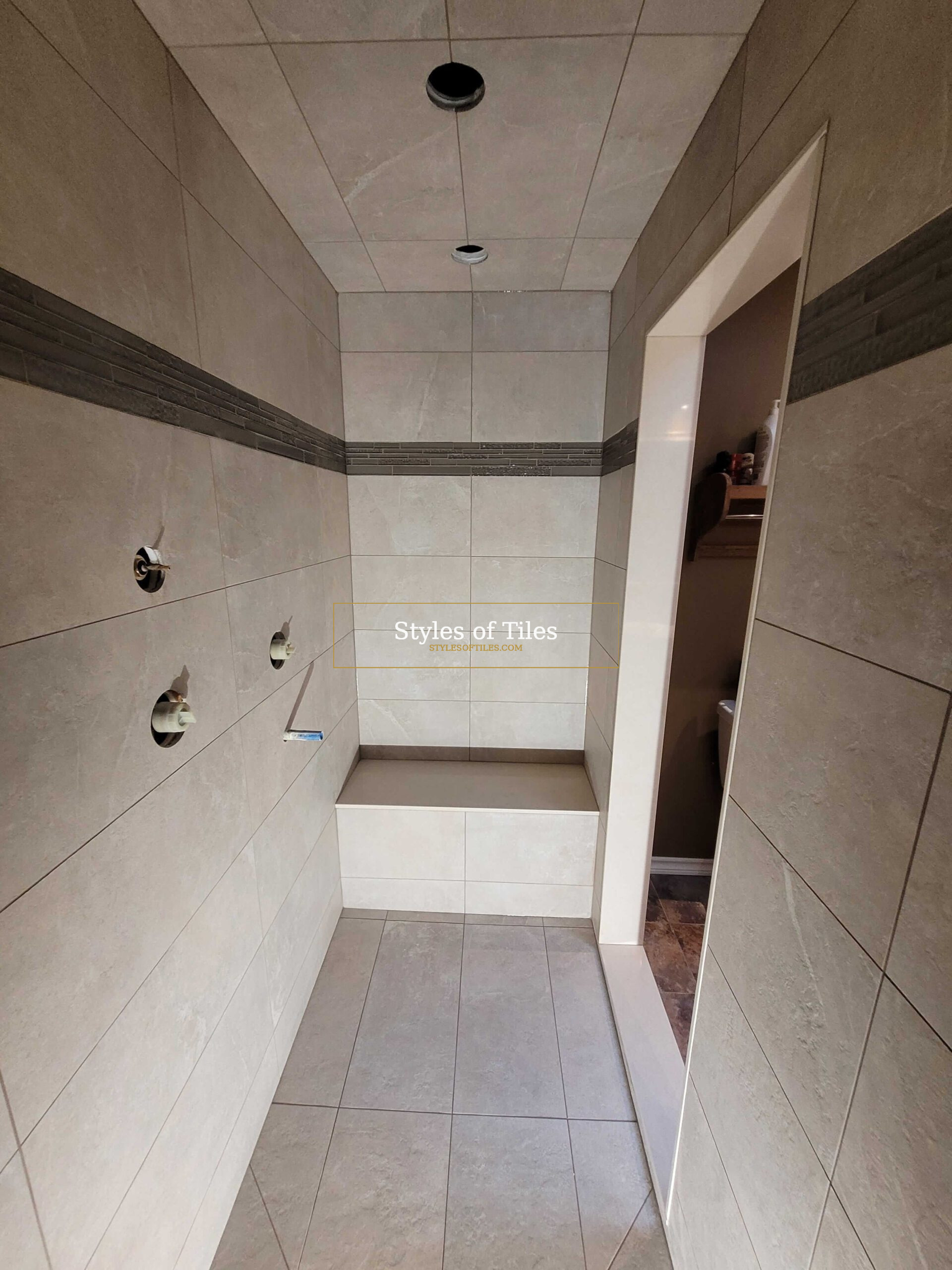 Custom bathroom tile installation in Norfolk County Ontario