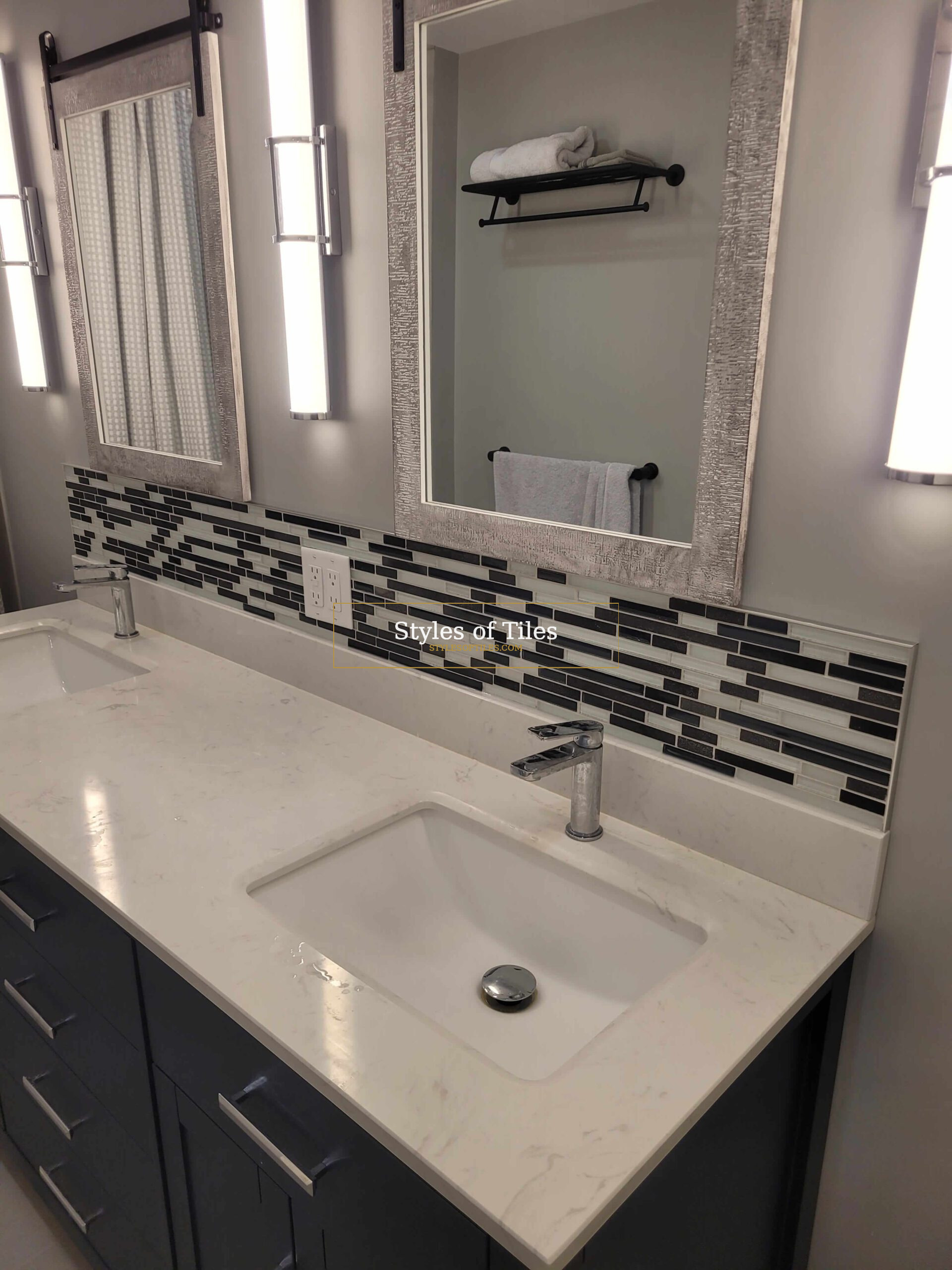 Shower niche tile detail Norfolk County Ontario