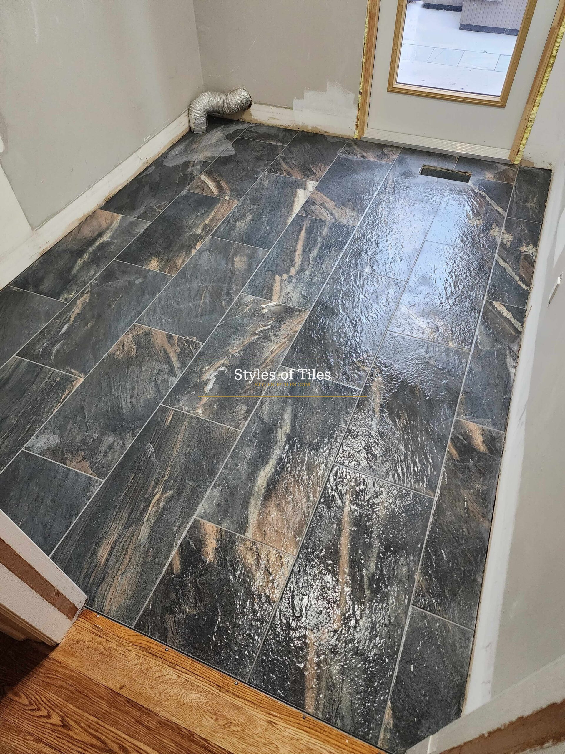 Large format tile floor installation Port Dover Ontario